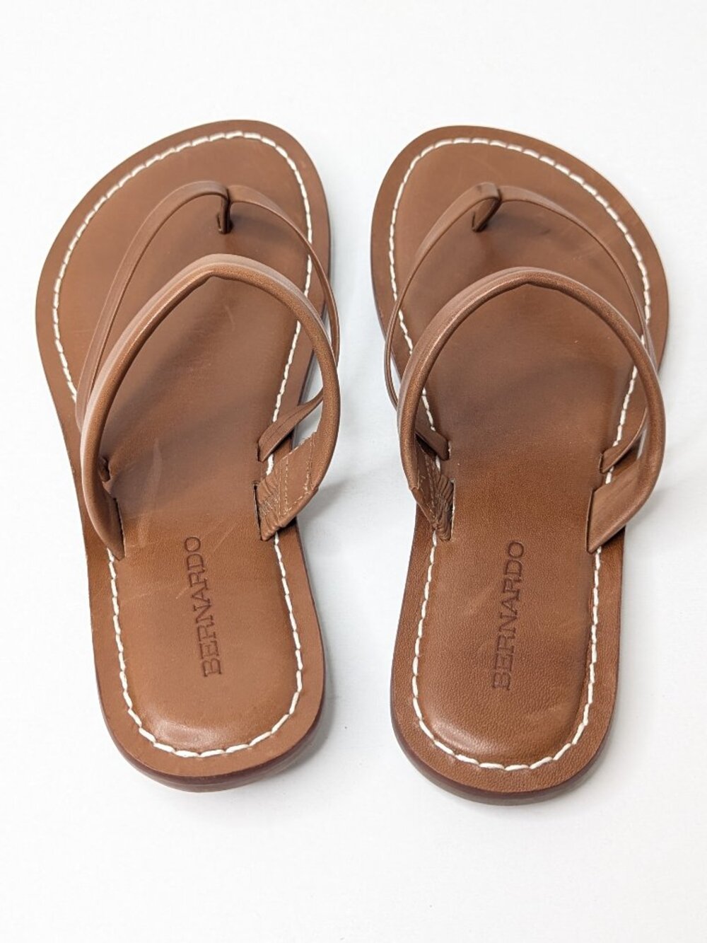 Bernardo Leia Flat Sandals Antique Brown Leather Womens 10 - Picture 4 of 7